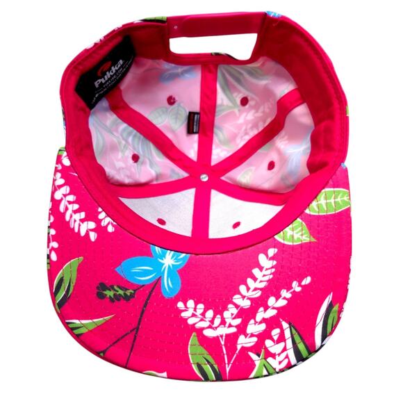 PUKKA Floral‎ Golf Hat Cap Plumeria Pink Tropical Course Palm Trees Snapback - Picture 8 of 9